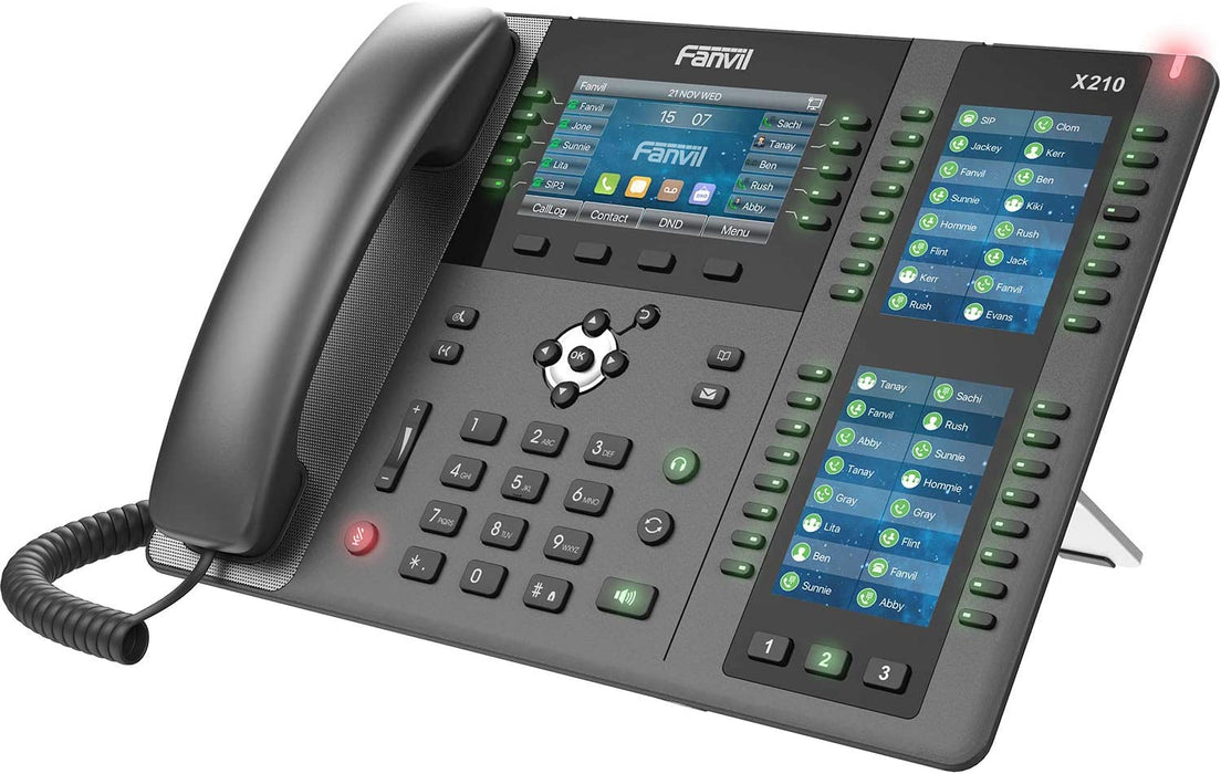 Fanvil X210 IP phone Black Wired handset LCD 20 lines X210, Black, Wired handset, LCD, 480 x 272 pixels, 10.9 cm (4.3"), 20 lines